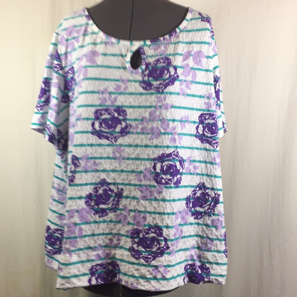 White Stag Purple & White Top Size 2X(18W/20W)